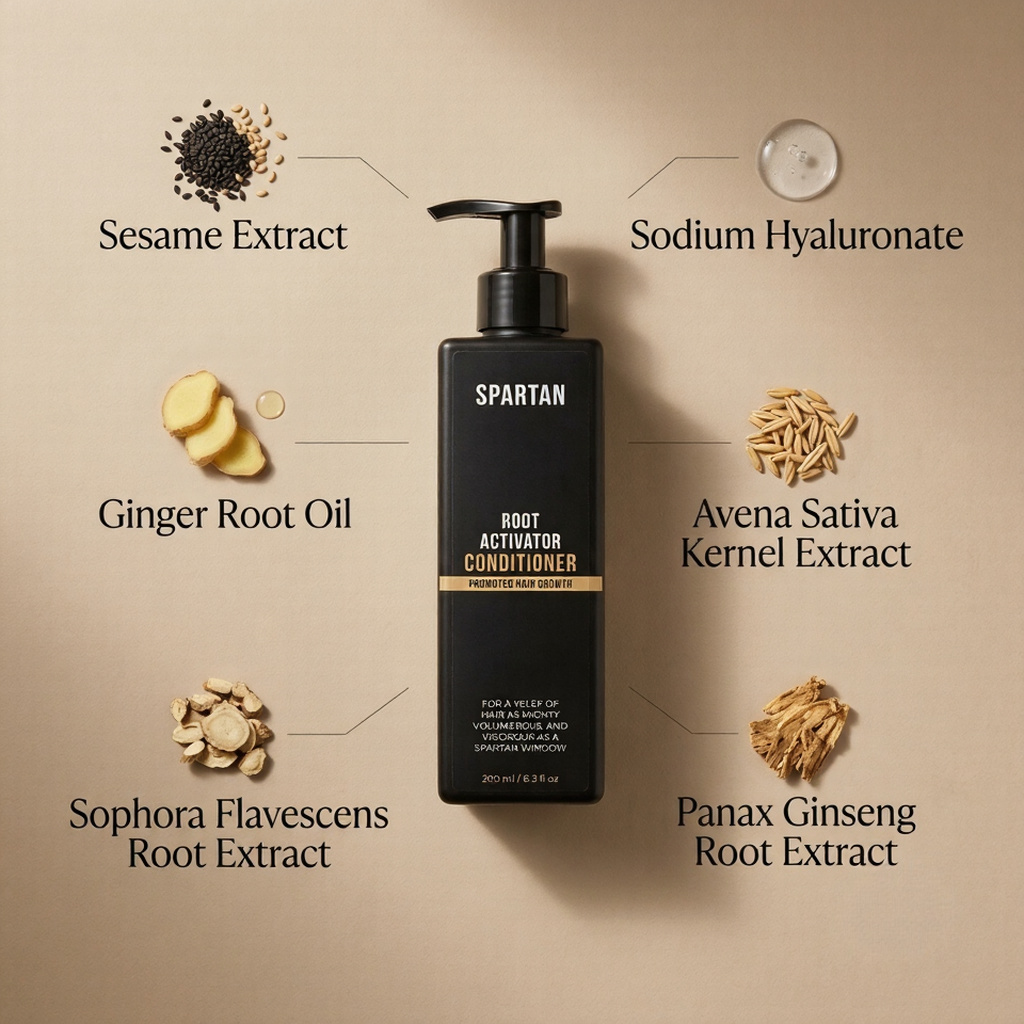 Provided Spartan conditioner reference showing six labeled ingredients